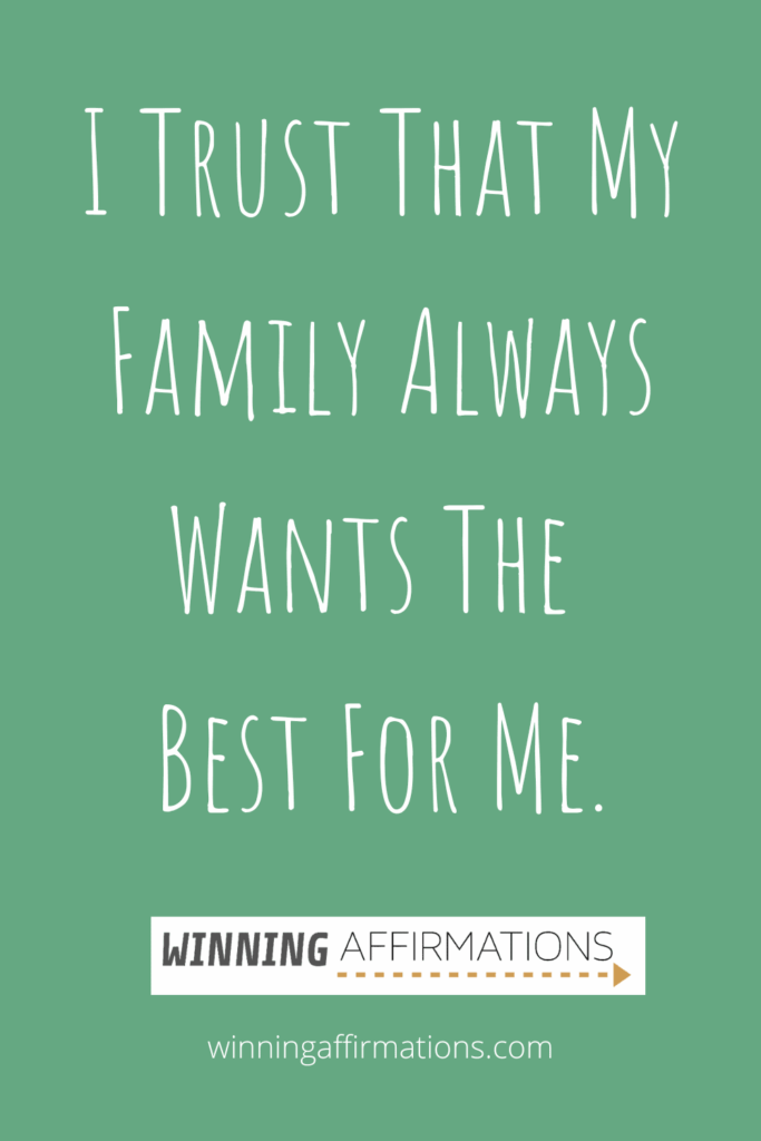 Jealousy affirmations - trust family