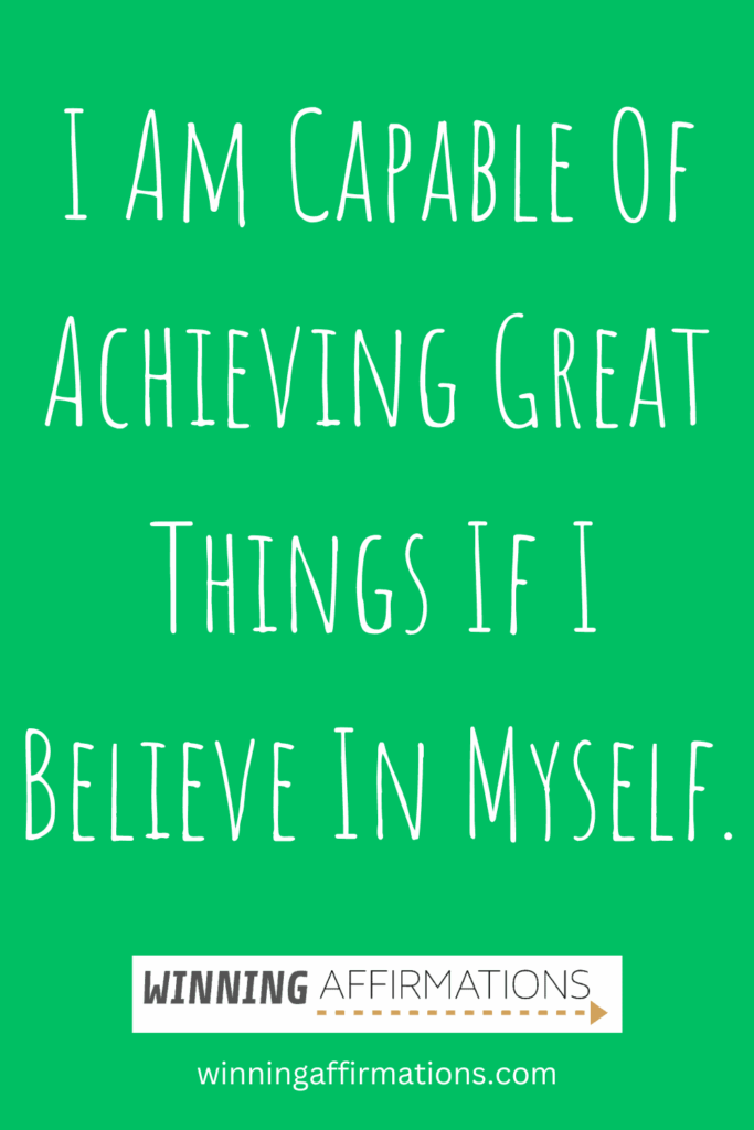 Growth mindset affirmations for students - capable great things