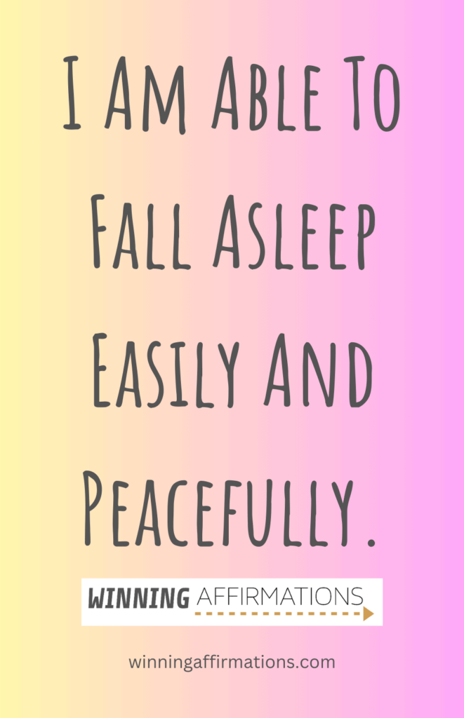 Sleep affirmations - able to fall asleep