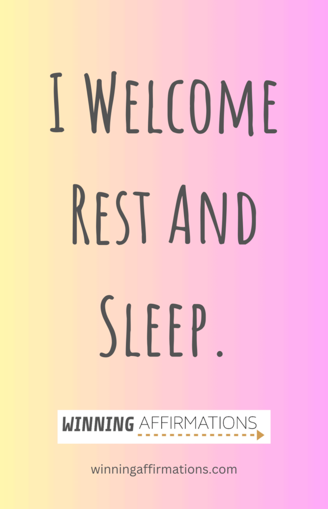 Sleep affirmations - welcome rest and sleep