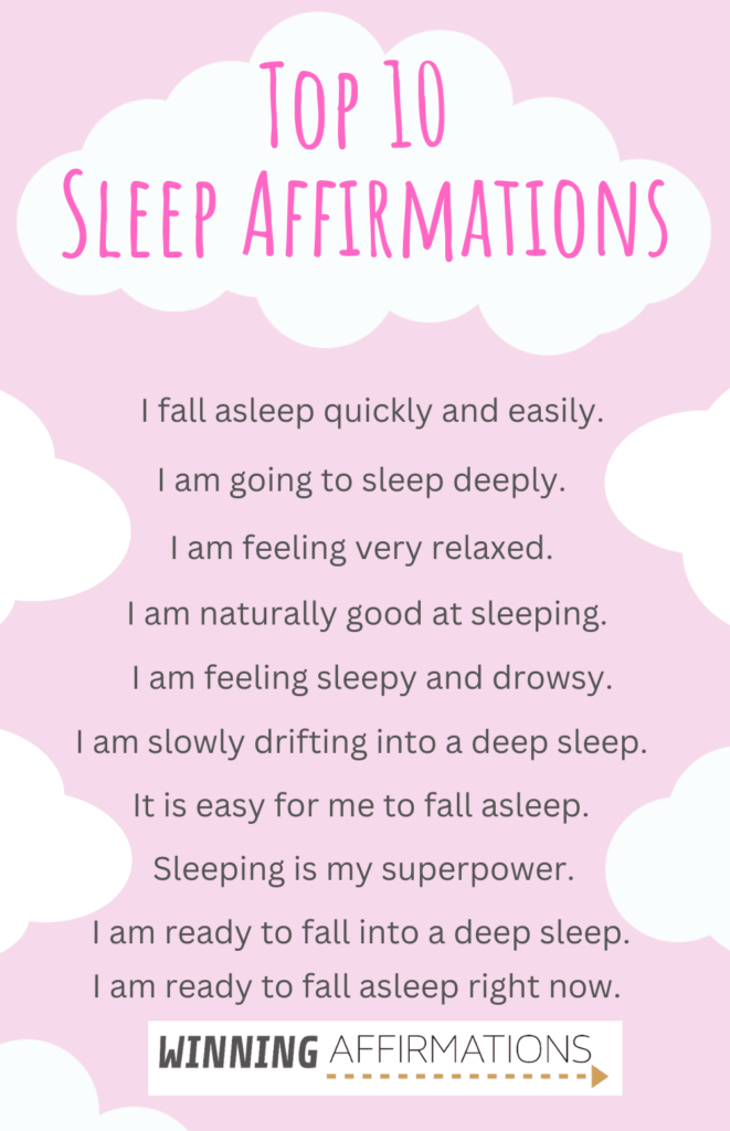 Top 10 sleep affirmations