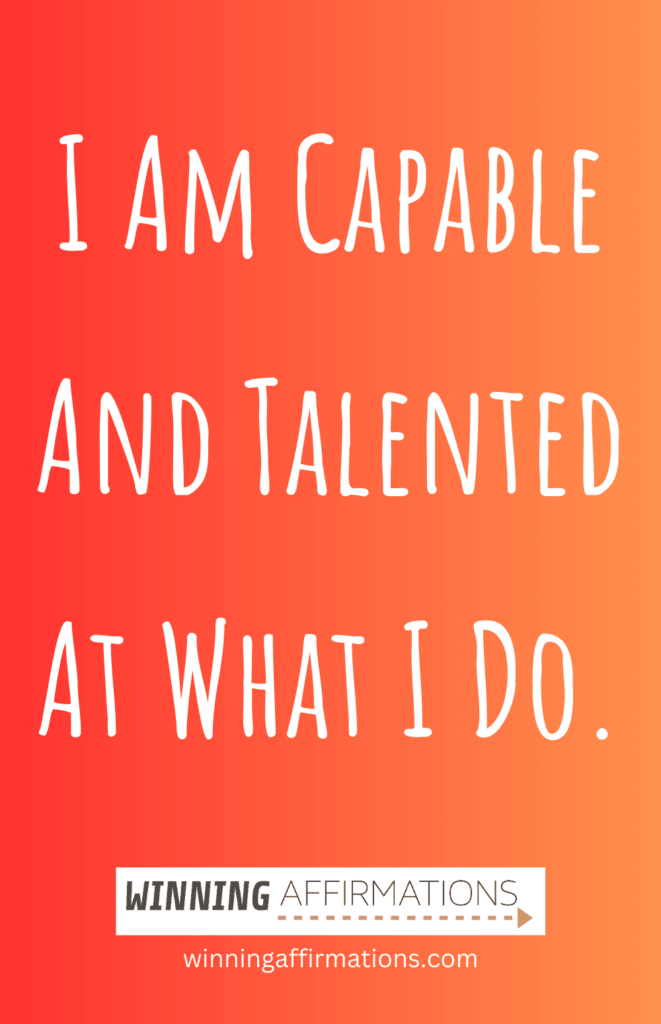 teacher affirmations - capable and talented