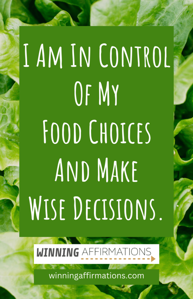 Healthy eating affirmations - in control