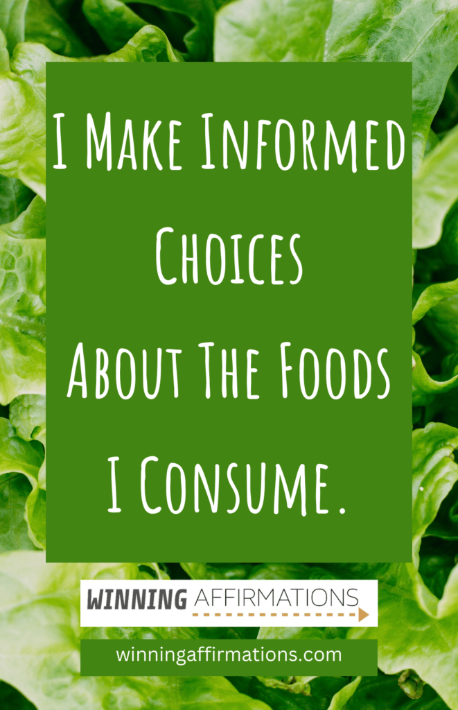 Healthy eating affirmations - informed choices