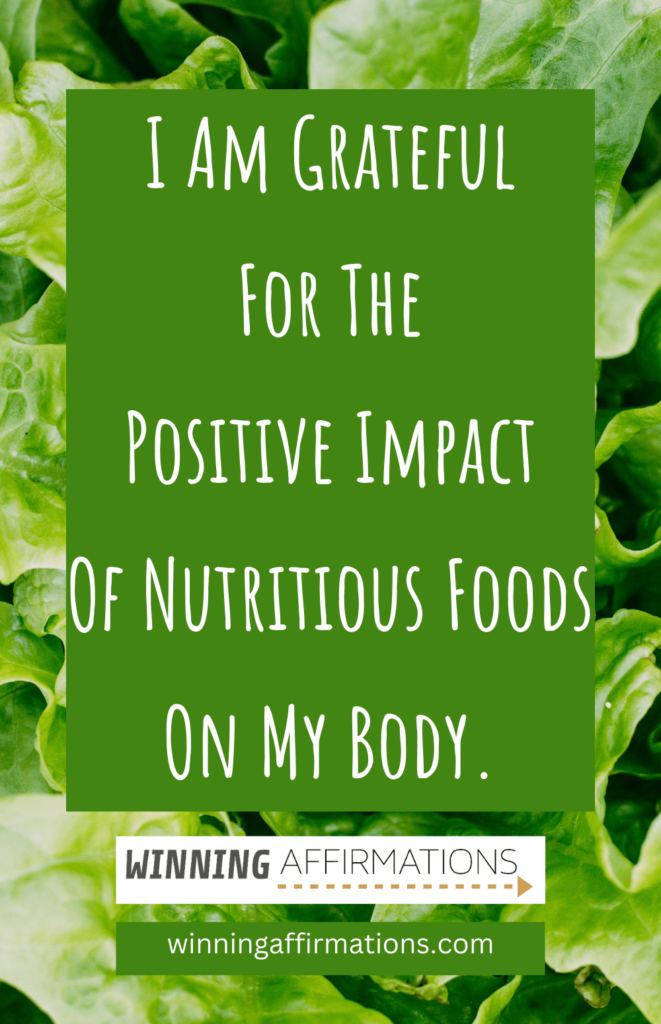 Healthy eating affirmations - positive impact