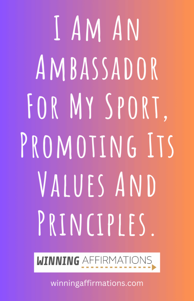Elite athlete affirmations - ambassador